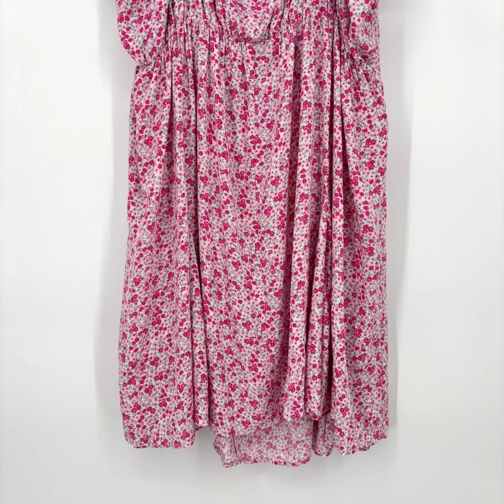 NWT City Chic Pink Foolish Ditsy Floral Ruffle Strap Tie Front Dress sz 24W - Picture 9 of 12